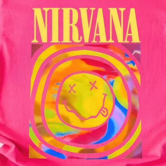 Nirvana Smile Face Crewneck T-shirt, Nirvana Band Shirt, Trendy Unisex Tee - Picture 3 of 4